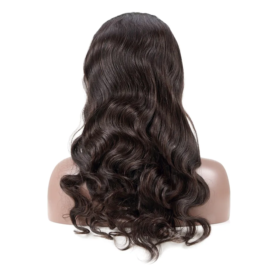 130 % 운명 브라질 인간의 머리 360 레이스 정면 가발 흑인 여성을위한 Pre는 아기 머리카락으로 뽑아 내츄럴 컬러 바디 웨이브