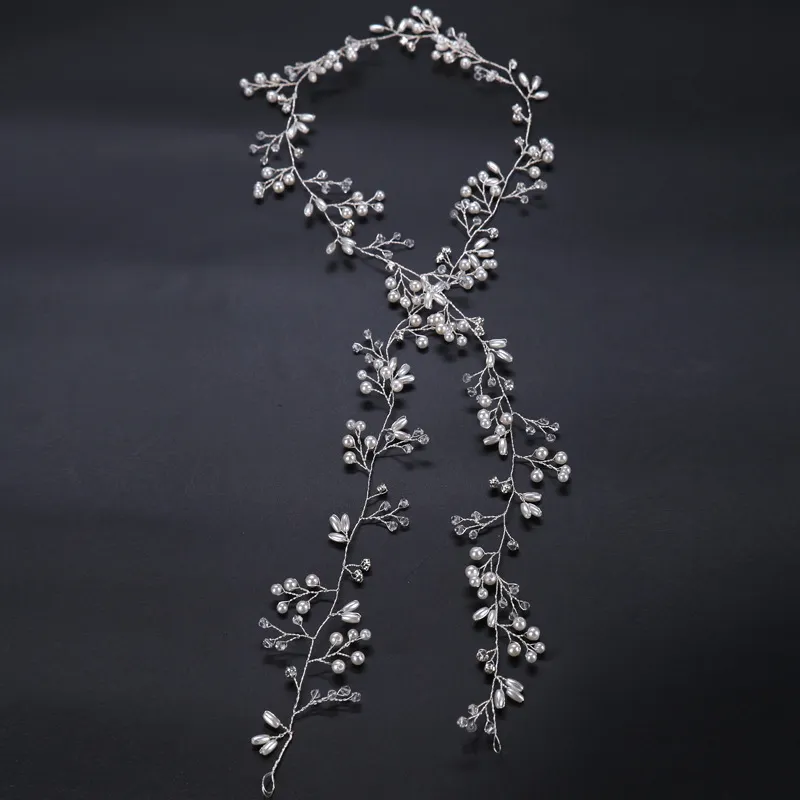 Mariage mariée cristal fascinateurs longue chaîne de cheveux bijoux strass couronne princesse reine coiffure bal or argent bande de cheveux accessoires