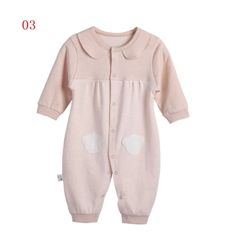 I più nuovi neonati da bambina a maniche lunghe con orsetto stampato primavera autunno tuta infantile body pagliaccetti abiti vestiti