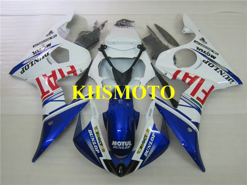 Injectie Mold Fairing Kit voor Yamaha YZFR6 03 04 YZF R6 2003 2004 YZF600 ABS Top Blue White Backsets Set + Gifts Yn31