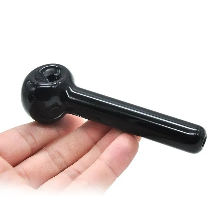 A new type of glass pipe, pure black, straight rod, appearance, glass, pipe, easy to clean, durable