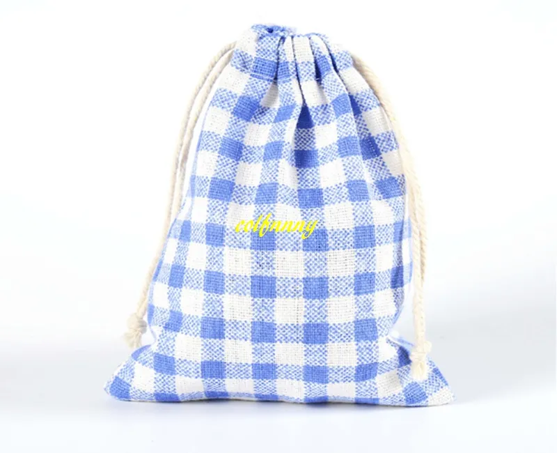 livraison gratuite 10*14 cm bijoux cadeau sac de mariage coton imprimé sac à cordon sacs à provisions petite pochette pour les enfants