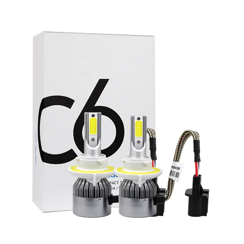 C6 H13 COB phare LED 72W 7600LM Hi-Lo faisceau voiture LED H7/9007/H4 phares ampoule Automobile phare antibrouillard 12V