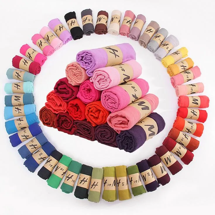 42 Cores Primavera moda verão Sólido protecção Lady Scarf Sun algodão e linho cor de doces Lenços