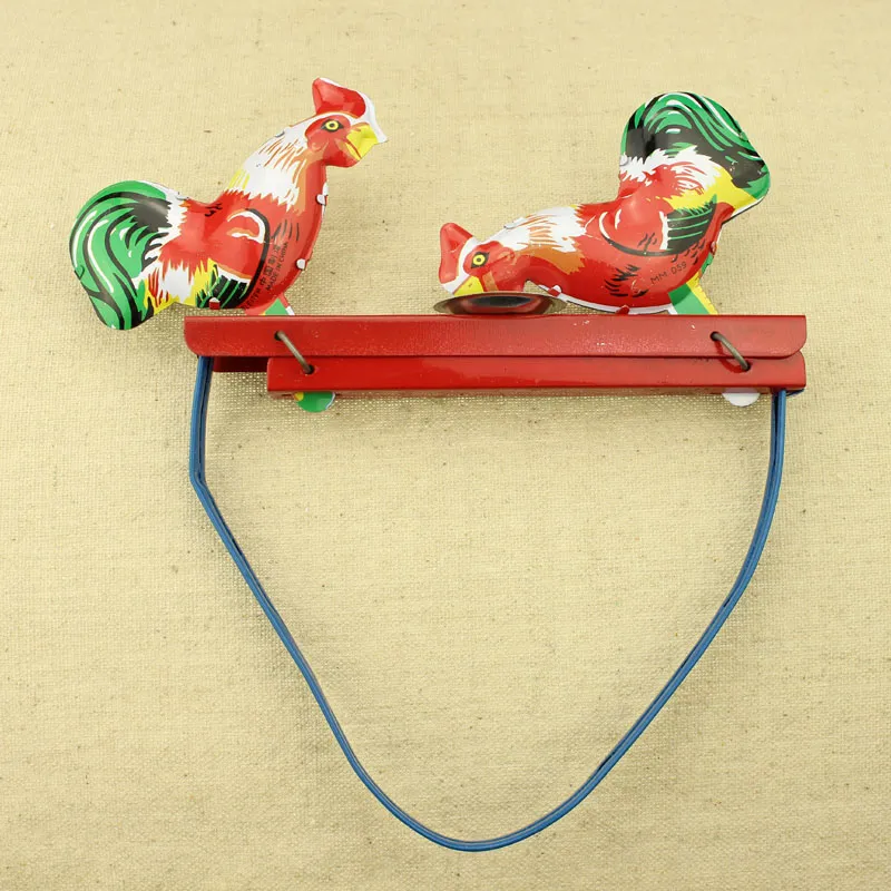 送料無料伝染の中国の双子の雄鶏を食べるRicechickenのペッキングリサースターの金属時計仕掛けのおもちゃ