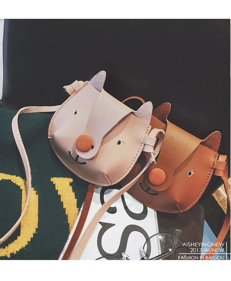 Enfants sac à main 2018 plus récent mode coréenne mignon dessin animé multicolore chat sac fille princesse PU sacs à bandoulière bébé filles porte-monnaie 7 couleurs