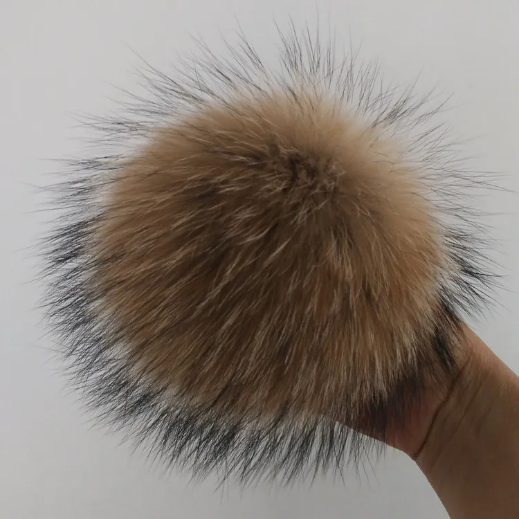 15cm DIY echt echte wasbeer bont pompom bont pom poms voor vrouwen kids muts hoeden grote maat natuurlijke bal voor schoenen caps tas