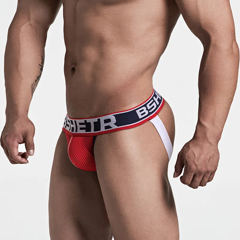 Bshetr Brand New Arrivic Breathable Male Underwear Jockstrap Gstrings Men Thong Sexy Male Panties Brieds Gay Men Doundwear8413404