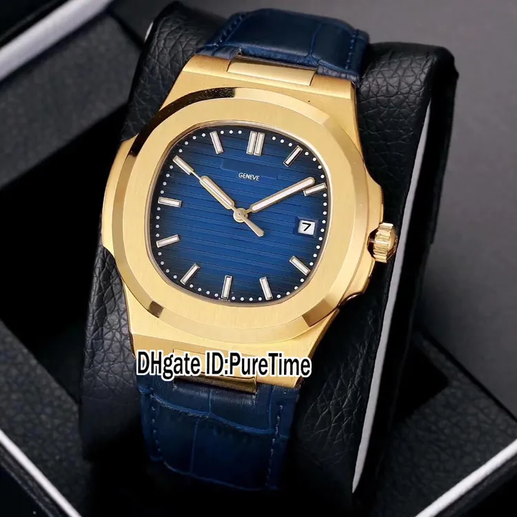 New Classic 5711J 18K желтое золото белый циферблат 40mm A2813 Автоматическая Мужские часы Спортивные часы Brown кожа 12 цветов Дешевые Puretime P280f6