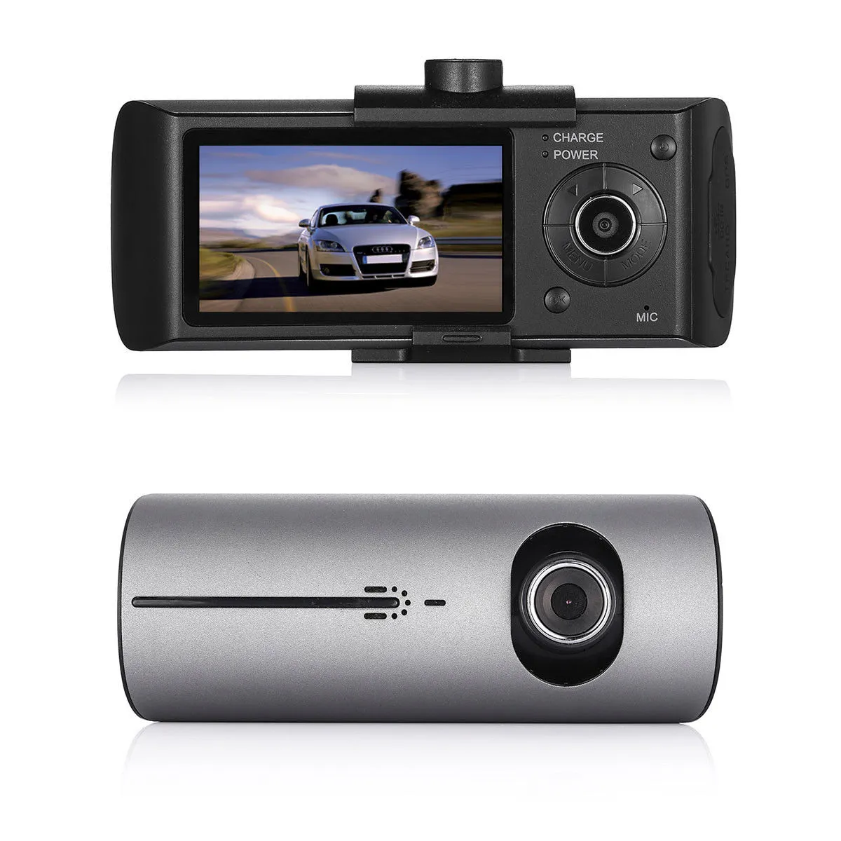 Podwójny obiektyw GPS Car HD DVR Dasp Cam rejestrator wideo G-czujnik noktowizor 221Z