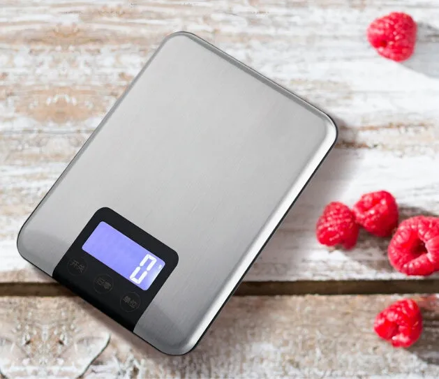 wholesale electronic kitchen waterproof scale with 5kg 10kg 15kg/1g LED display and hook