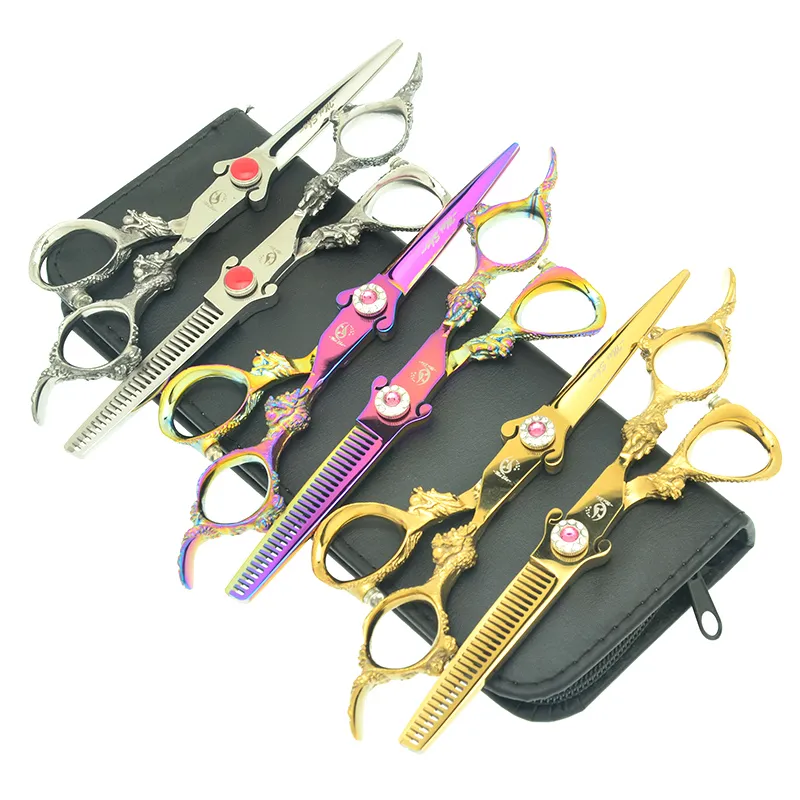 Meisha 6.0 inch Goede kwaliteit Haarschaar Set 9CR Steel Dragon Handle Haar Snijden Clipper Dunning Shears Hairdresser's Leveranciers HA0441