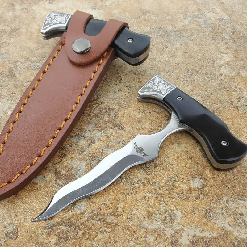 5 models high quality outdoor gear the one adjustable push knife bone handle back pocket Folding knife cutting tool