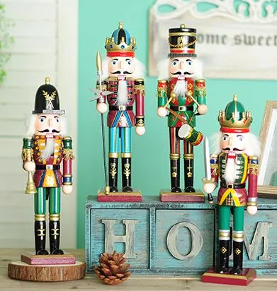 Soldatini burattini schiaccianoci da 30 cm Decorazioni la casa ornamenti creativi di Natale e regali di Natale feative e parrty180P