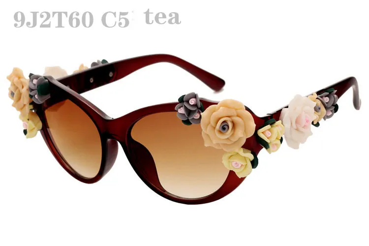 Sonnenbrille für Frauen Frau Vintage Sonnenbrille Womens Luxus Sonnenbrille Mode Übergroßen Sonnenbräucher Damen Blume Designer Sonnenbrille 9J2T60