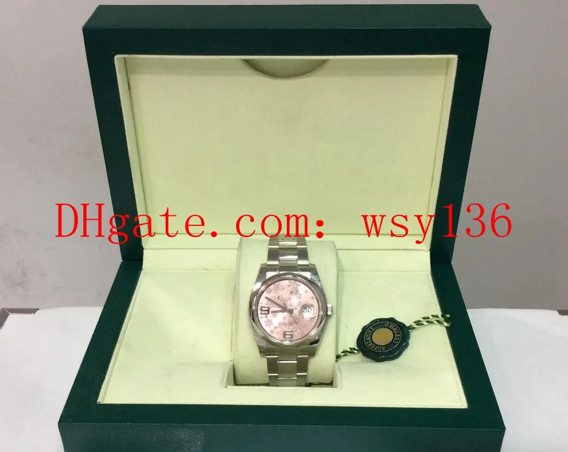 Luxury High Quality Datejust Steel 36mm Ladies Watch 116200 Pink Floral Dial Movimento Orologi automatici Orologi da donna Scatola originale / Documenti