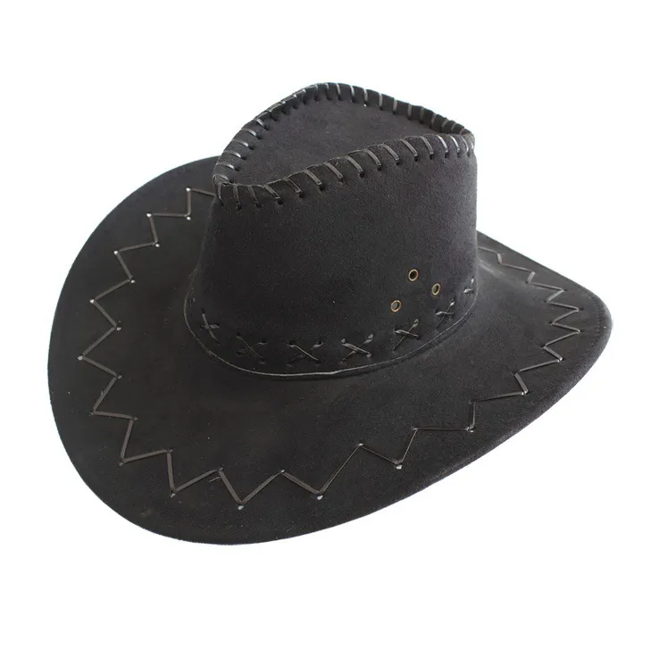 DHL homens cowboy chapéus adultos crianças multi-cores chapéu casual camurça selvagem west fancy vestido homens senhoras cowgirl unisex largamente borda chapéus