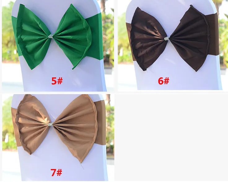 Elastic Chair Band Covers Sashes For Wedding Party Prom With Hoop Buckle Spandex Bowknot Tie Chairs Sash Buckles Cover Free DHL WX9-556