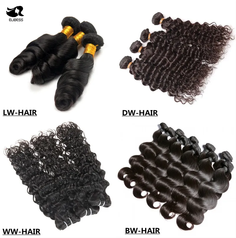 Najwyższej jakości Ludzkie włosy splot kolor 1B Ciało Fala 3 Wiązki 300g Wave Loose Water Curly Opcja Remy Weft Free DHL