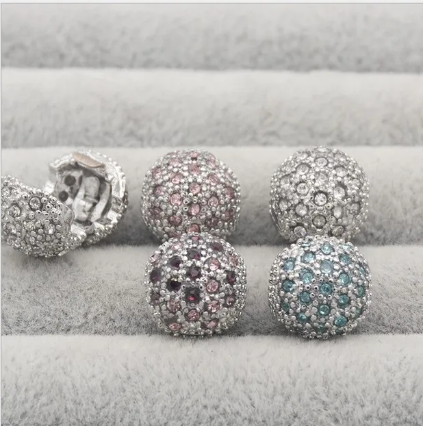 Fit Pandora Gümüş Bilezik Charms Stopper Boncuk Kristal Top Boncuk Klip Güvenlik Kilitleri Fit Avrupa Charm Biagi Bilezikler Takı DIY