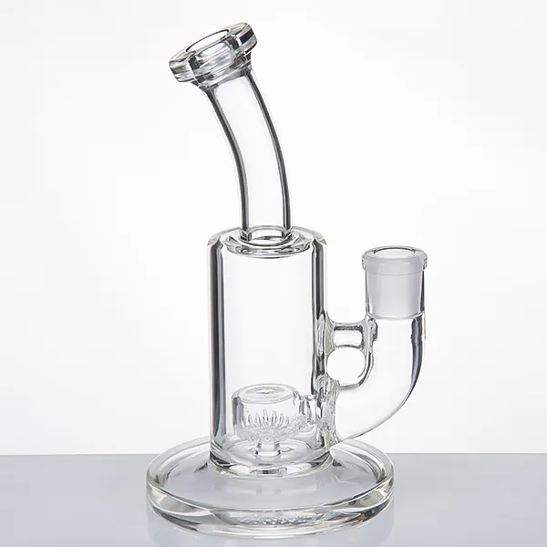 Glas Bong 7,25 tums hookahs med 14 Kvinna Joint Honycomb Percolator Dome Oil Rig Vattenrör Pyrex Rigs