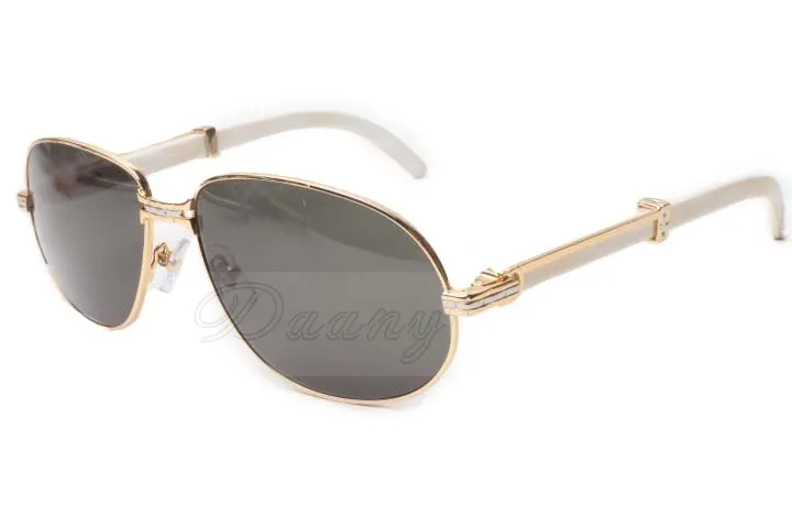 18 new high quality round sunglasses horn glasses 566 natural white glasses men and women sunglasses sunGlasess Size 6116140mm8833560