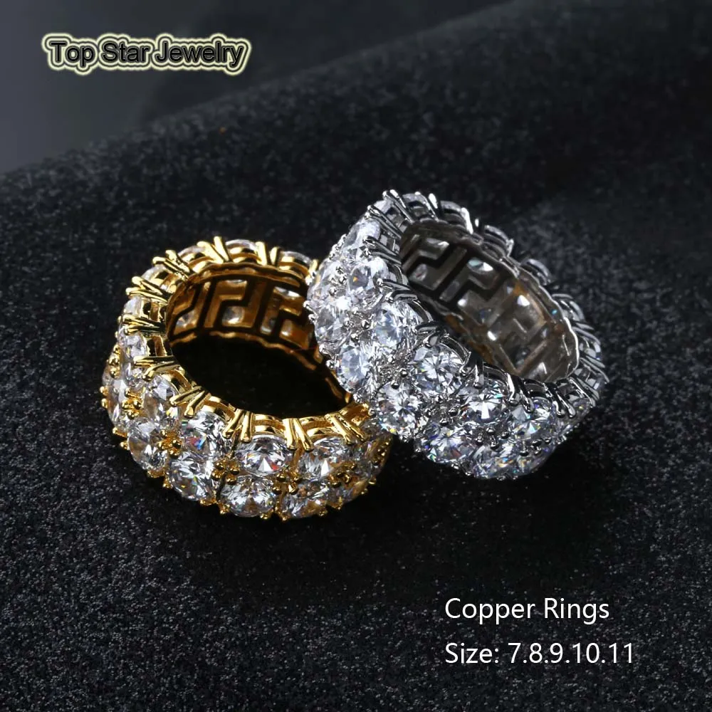 New Style Real Copper Rings with 2 Rows of Cubic Zirconia, Punk Finger ...