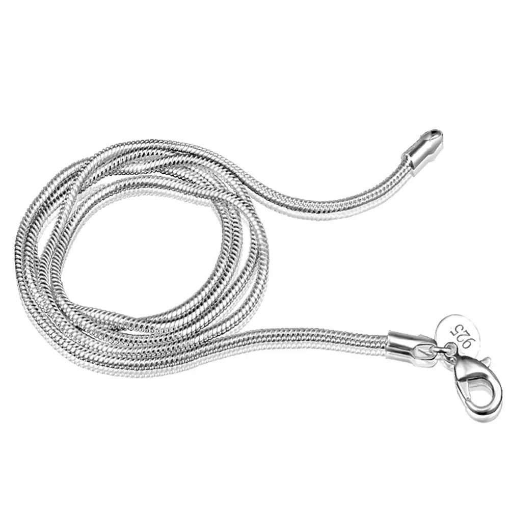 Dreambell 16-24 дюйма 2 мм Серебряный цвет Creative Snake Fife Ожерелье Покрытый серебряный орнамент