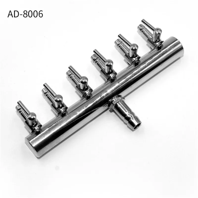 2/4/6/8/10/12 Way Stainless Steel Aquarium Fish Tank Air Flow Splitter CO2 Control Valve Switch Inline Manifold Taps Air Pump Accessories