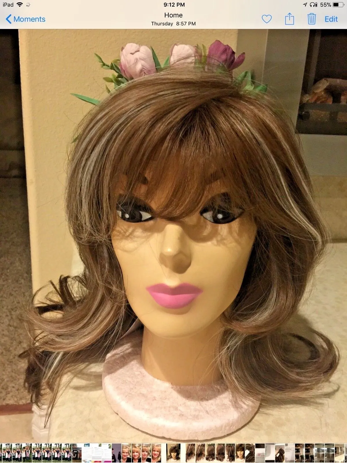 Synthetic Wig Wavy Brown /Blonde Highlights great for Halloween