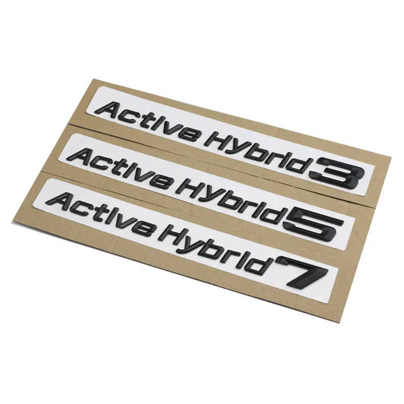 Nouveau 3D Chrome Argent et Noir Actif Hybride 3 5 7 Coffre Couvercle Arrière Emblèmes Badge Noir Lettres pour BMW 3-5-7 Série