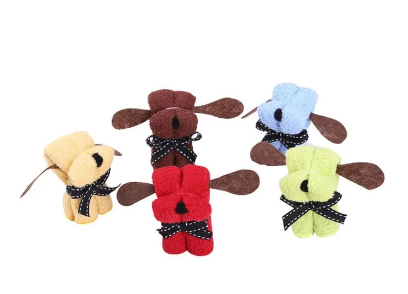 Chaud mignon chien enfants jouet forme coton gâteau serviette créative fête des mères mariage présent cadeaux d'anniversaire