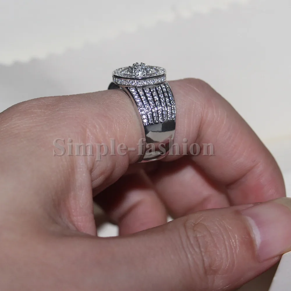 Majestic Sensation Biżuteria Kobiety Mężczyźni Pierścień Zestaw 240 sztuk 5A Cyrkon CZ 925 Sterling Silver Engagement Wedding Band Ring