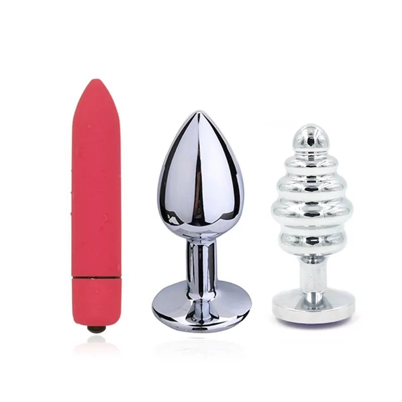 3pcs / set Kvinnlig masturbator Kvinnor Butt Plug Massage Erotiska Sexleksaker Tråd Anal Bollar Vibrator Dildo Anal Plug Vuxen Sexleksaker A3 D18111501