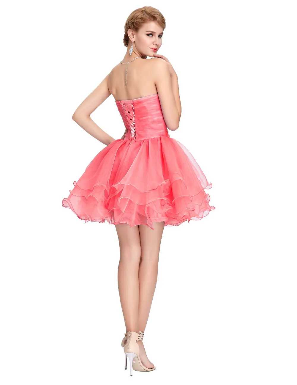 Leuke back to school short prom jurken pailletten homecoming ball jurk gezwollen dansende feestjurken zwart groen roze paarse HY1363