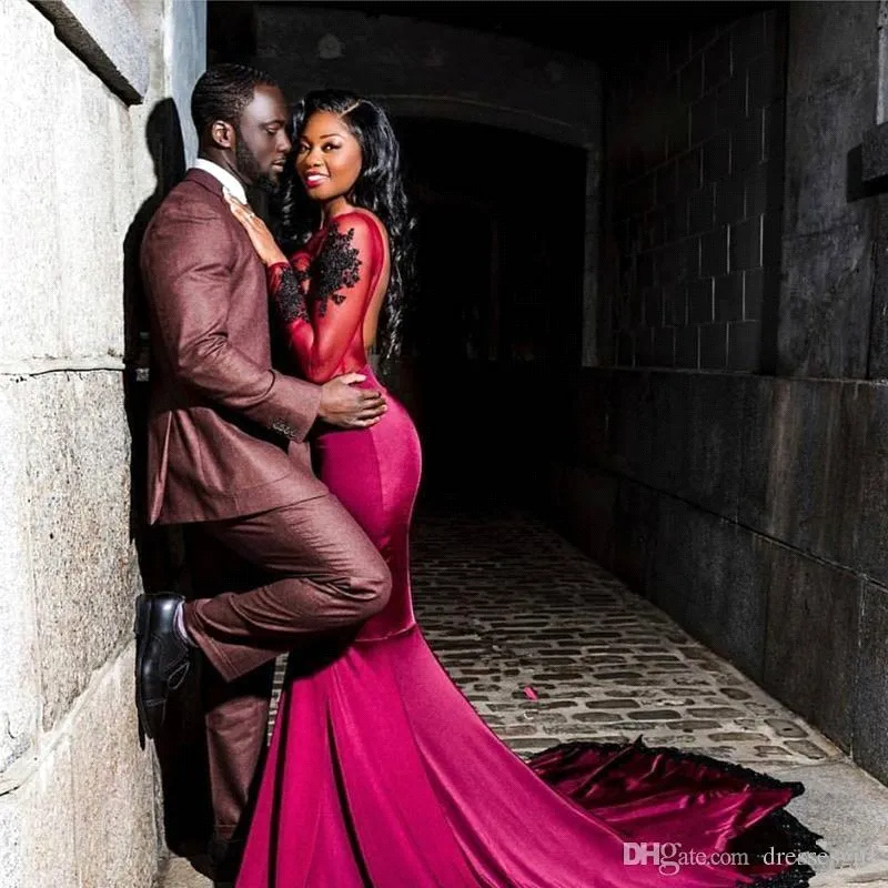 Burgundy and black formal dress on sale