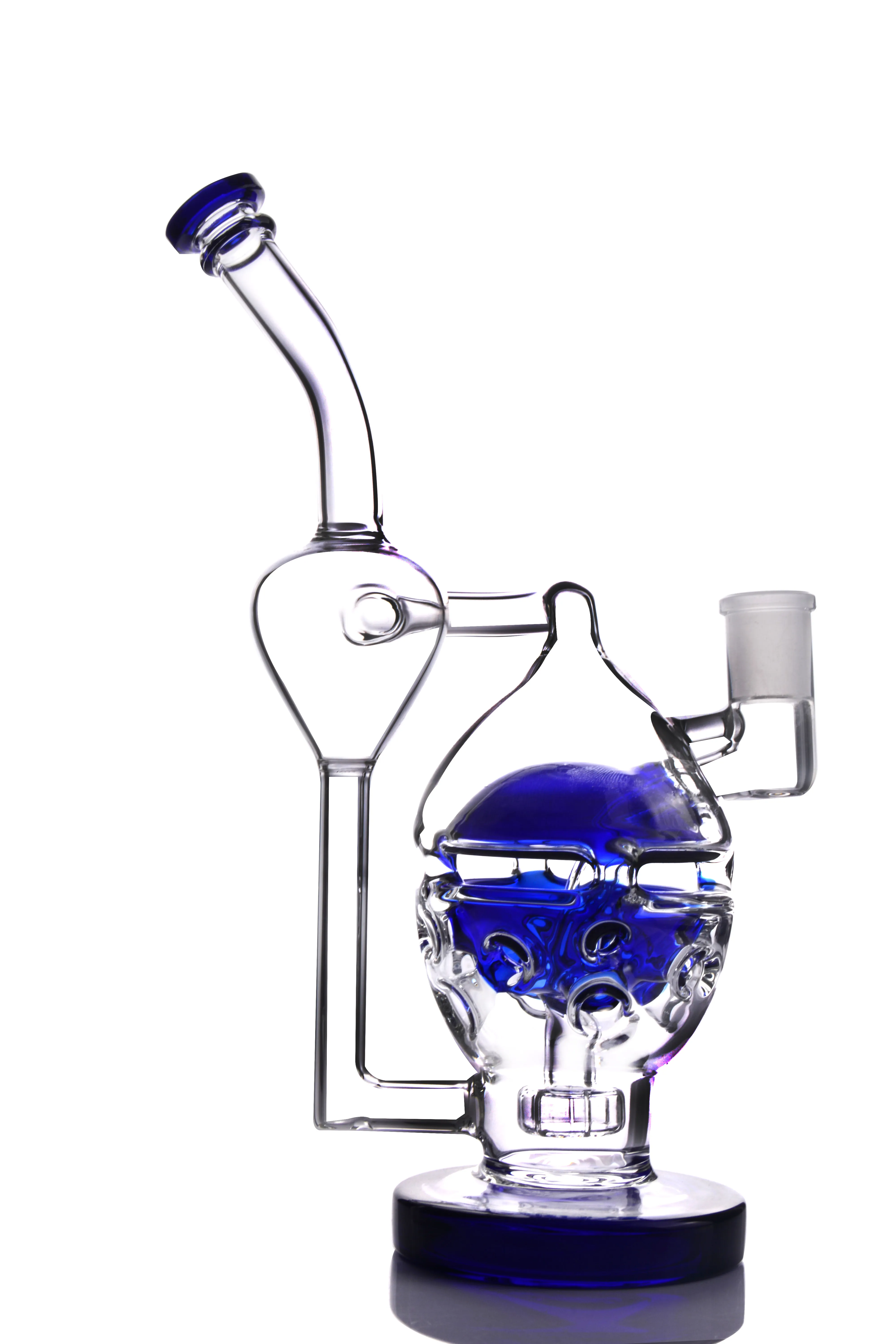 Blue Fab Egg Glass Bong Skull Beaker Bong With Ash Catcher Cool Water