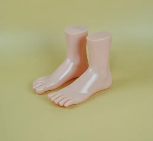 Free Shipping 2016 New Arrival One Pair Five Fingers Plastic Mannequin Manikin Foot For Sock Display