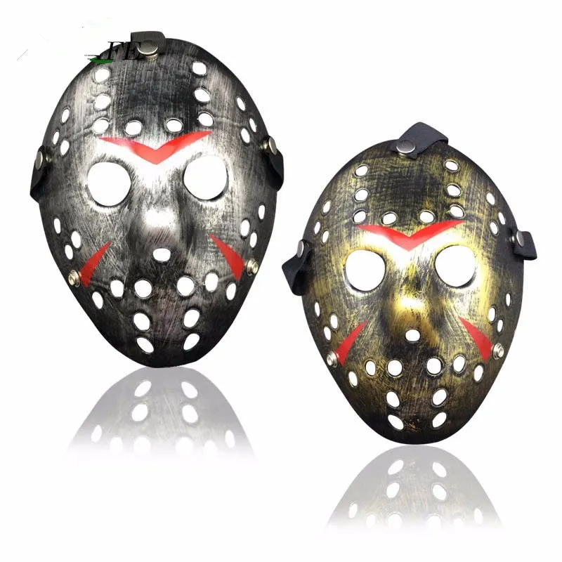 Black-Red Jason Mask Cosplay Full Face Killer Mask Jason vs Friday Horror Hockey Halloween Kostym Skrämmande Mask Gratis frakt