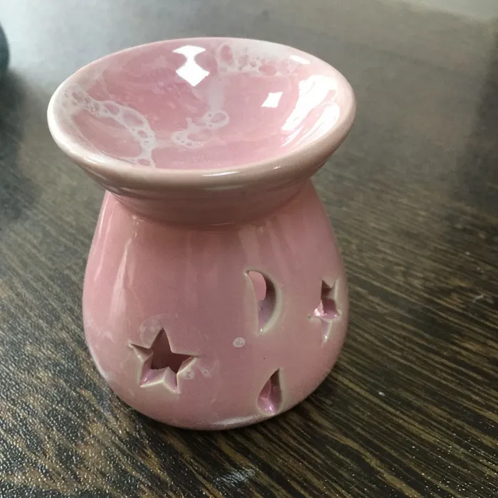 Ceramic Essential Oil Lamps Hollow Stars Moon Pattern Simple Essential Oil Fragrance Candle Incense Burners