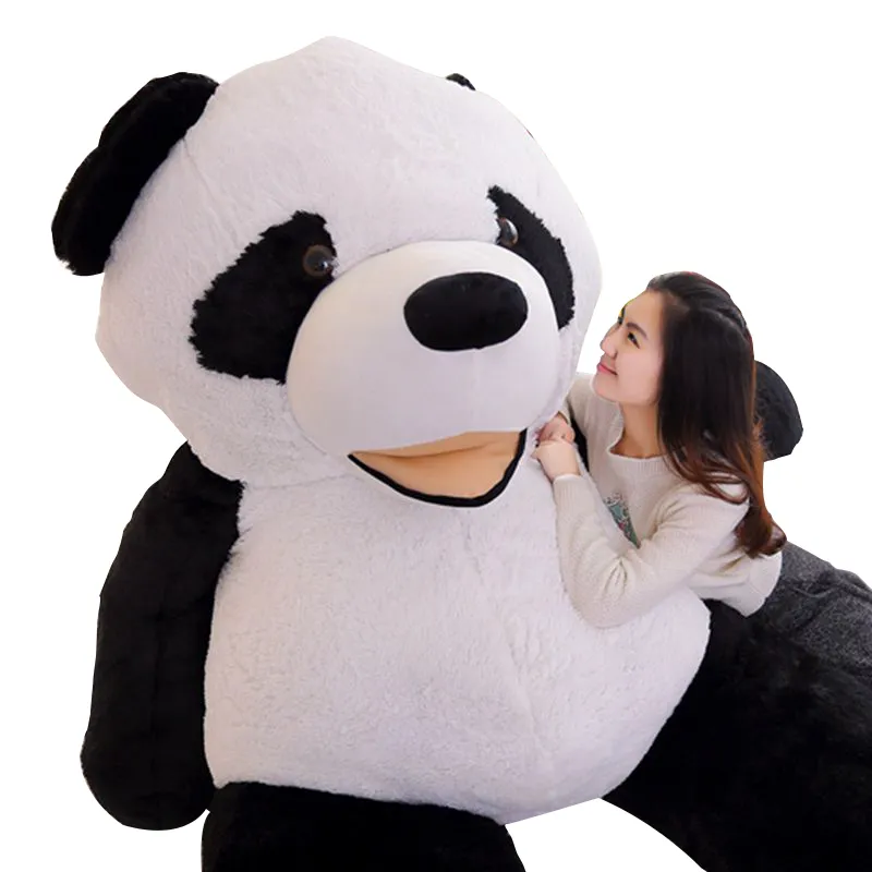 Dorimytrader Jumbo Cartoon Panda Pluszowe Zabawki Gigantyczne Uśmiechnięte Panda Faszerowane Poduszki Zabawki Zwierząt Dolls Great Prezent Dekoracji 102 cali 260 cm DY60396