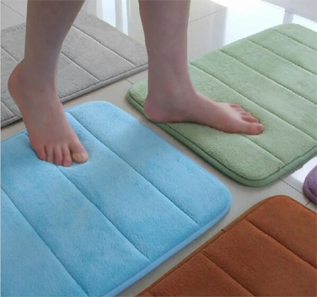 40x60cm mousse à mémoire corail velours tapis de salle de bain antidérapant magnifique corail polaire tapis de bain tapis de douche cuisine chambre 10 couleurs