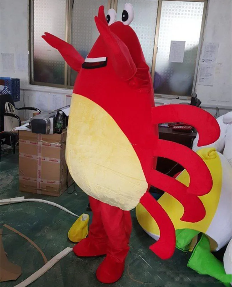 2018 offre spéciale Costume de mascotte de crabe rouge Costume de déguisement de marche Costume de personnage de dessin animé taille adulte livraison gratuite