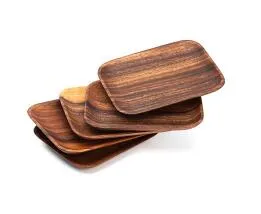 Hout fruit platen rechthoekige lade gedroogd hout trays snack snoep cake houder houten opberggerechten keuken tool lin4266