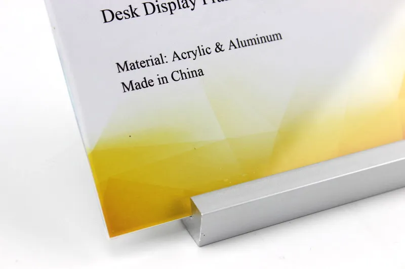 20 pièces 200*100mm porte-étiquette en aluminium signe de bureau en métal table nom carte présentoir support support signe étiquette porte-étiquette de prix cadre photo