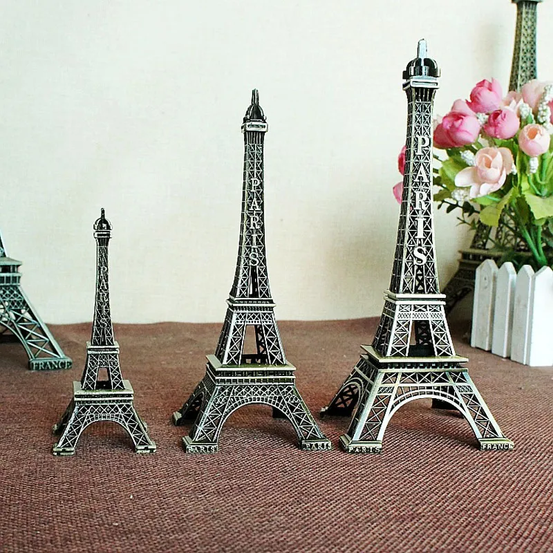 18 سنتيمتر خمر باريس برج ايفل نموذج صور الدعامة المعادن الحرفية الرئيسية مكتب الديكور التذكارات السياحية هدية ZA5831