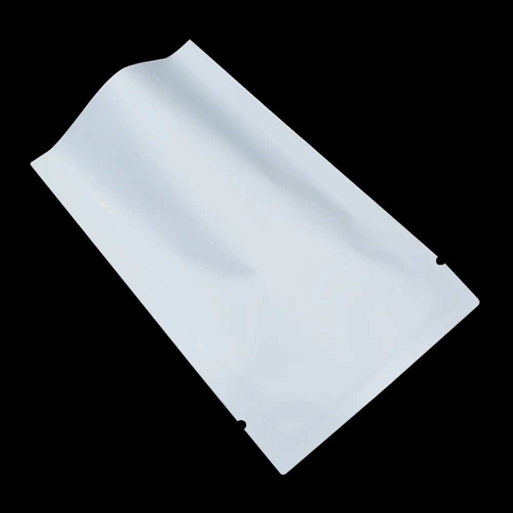 5x8 cm 500 Pcs Lot Matte White Open Top Aluminum Foil Heat Seal Vacuum Pouches Mylar Foil Food Bags for Coffee Tea Powder Vacuum S200r
