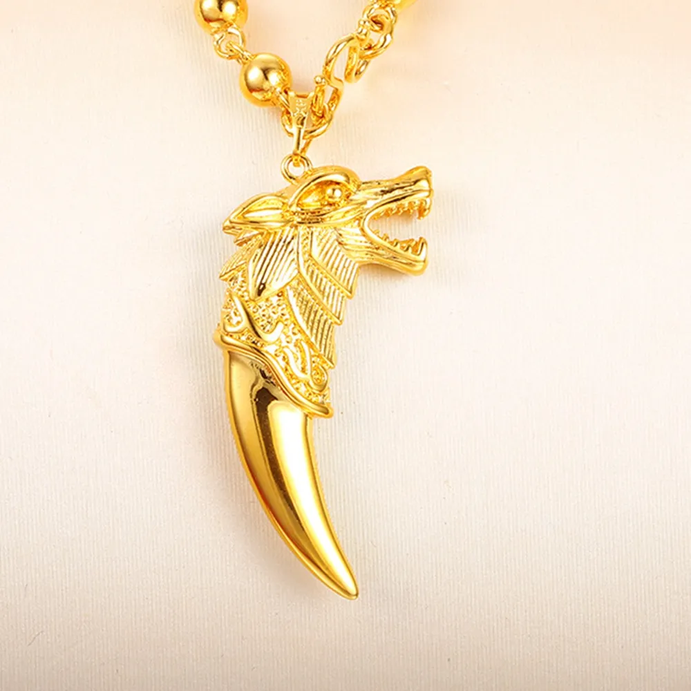 Colar De Lobo Para Homens: Pingente De Lobo De Ouro Amarelo De 18k Jóias  Pesadas De Declaração, Estilo De Hip Hop, Presente Para Homens De $54,74 |  DHgate, image size:1000x1000