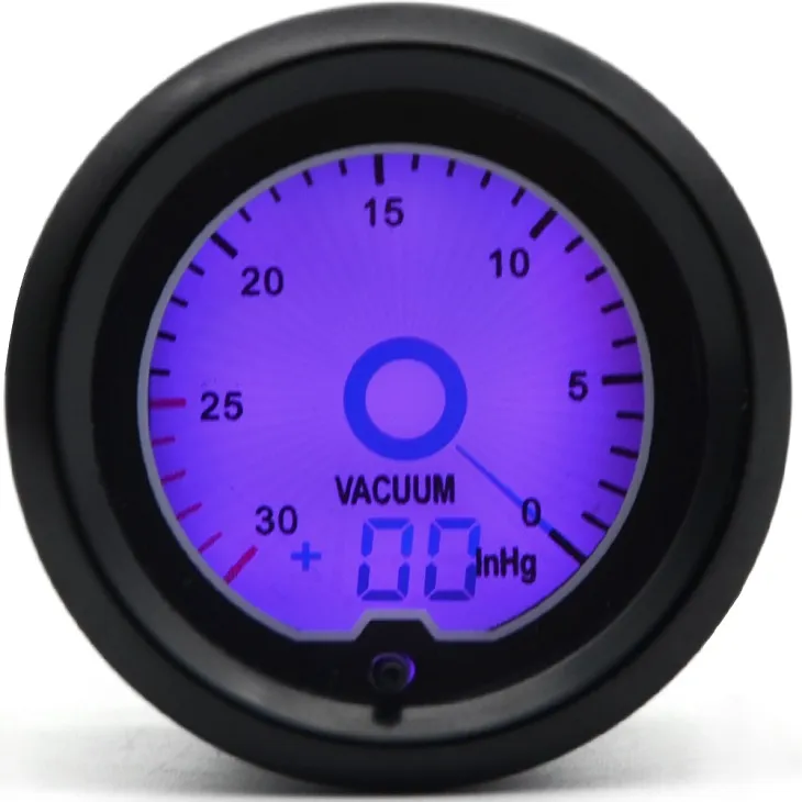 2 Zoll 52 mm Vakuummeter 7 Farben Racing Gauge LCD Digitalanzeige Auto Messgerät mehrere Farben5667363