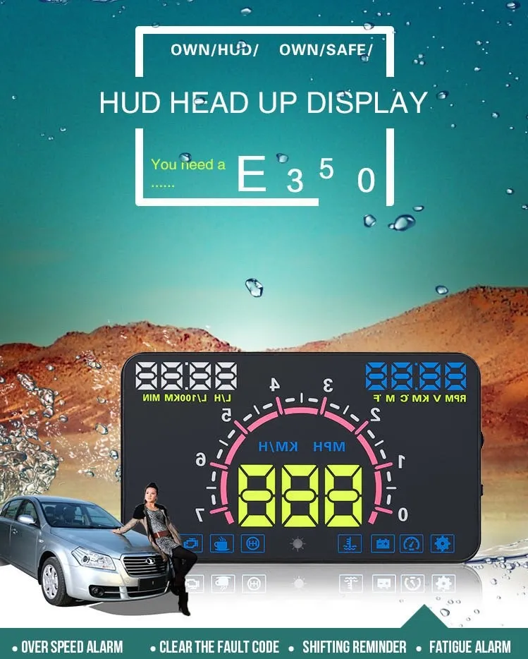 ② OBD2 Affichage tête voiture head up display Universel — Accessoires de  voiture — 2ememain